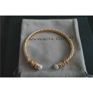/DAVlDYurman18K&GOLD4mm/Rotating Curved Pearls HeadBracelet M